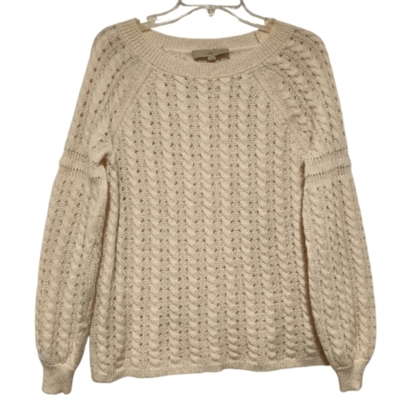S💥LOFT Ivory Cream Knit Sweater - Picture 2 of 9
